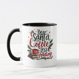 Mug Raton laveur portant un chapeau de Père Noël et No