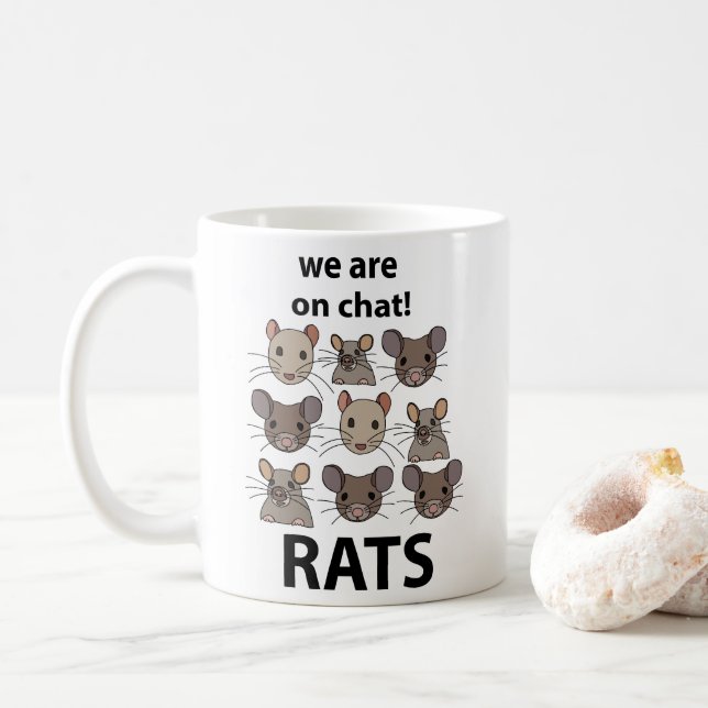 Mug Rats Animal Nous sommes sur le chat Drôles Rats (Avec donut)