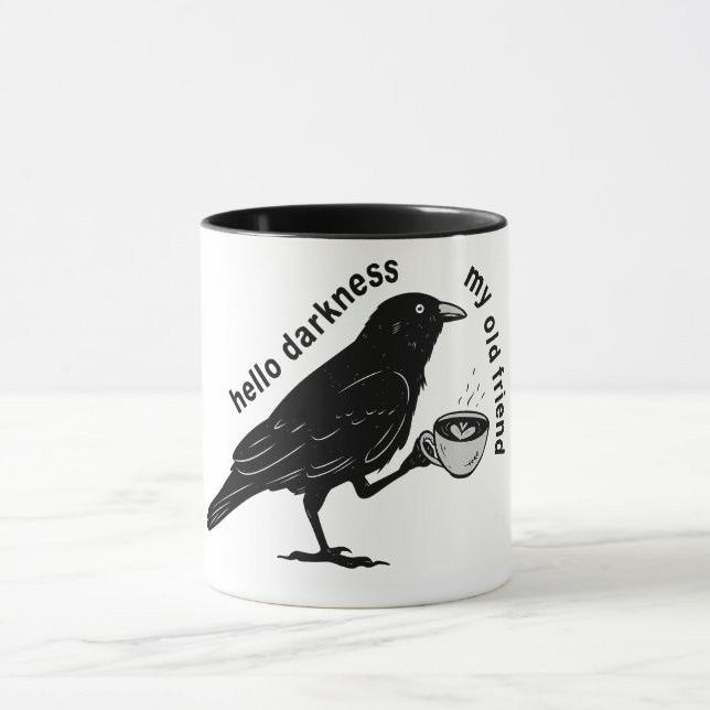 Mug Raven Crow Coffee automne | Nevermore Poe Gothique (Centre)