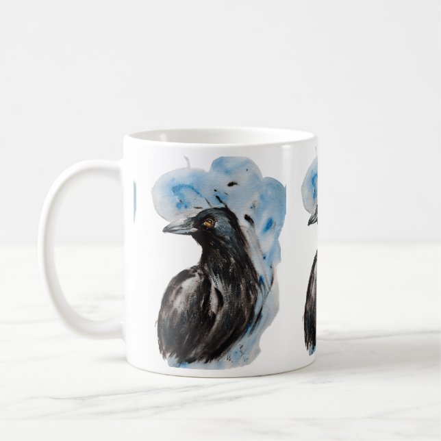 Mug Raven Magie Harmonie Totem Harmonie Aquarelle Myst (Gauche)