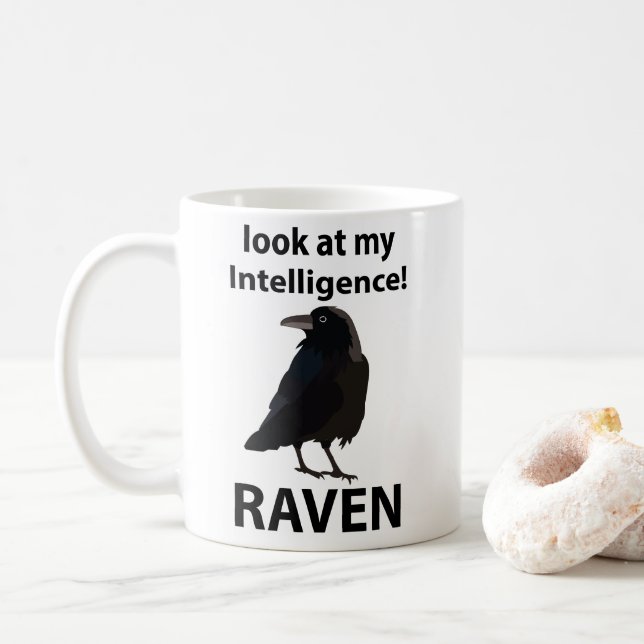 Mug Raven Regarde Mon Corbeau D'Intelligence (Avec donut)