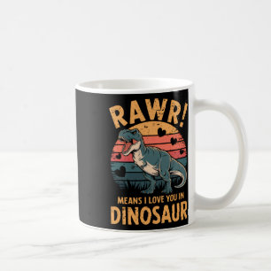 Mug Rawr Signifie Je T'aime En Dinosaur Vintage Valent