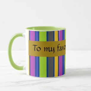 Mug rayé "À mon bonbon préféré"