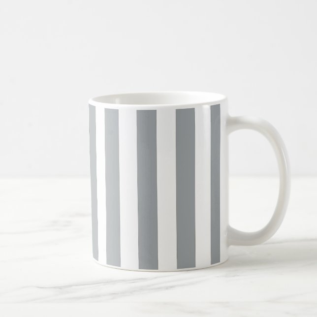 Mug rayé gris et blanc (Droite)