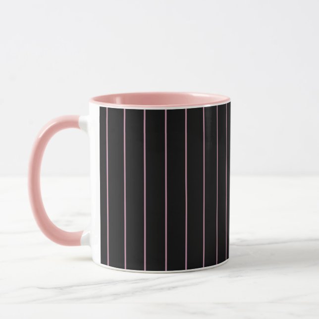 Mug rayé noir et rose (Gauche)