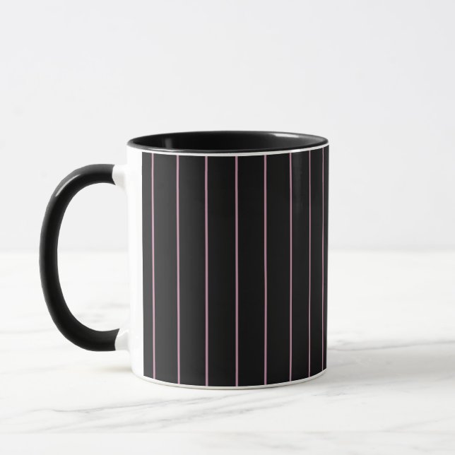 Mug rayé noir et rose (Gauche)