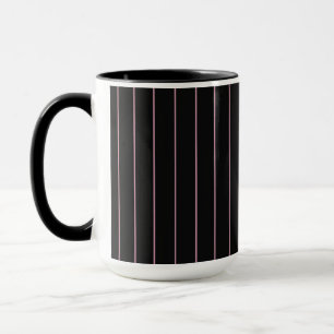 Mug rayé noir et rose