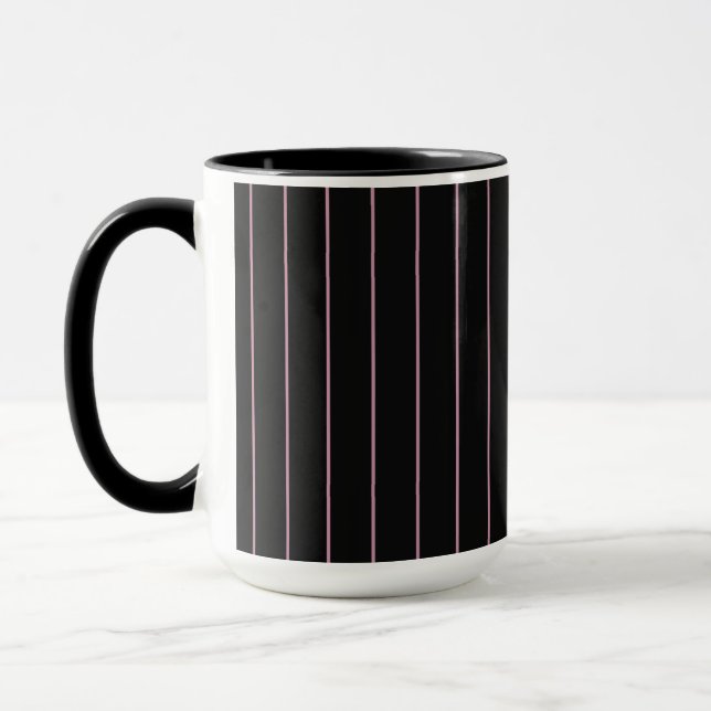 Mug rayé noir et rose (Gauche)