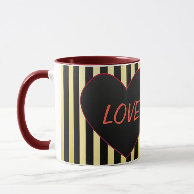 Mug rayé pour homme pour la Saint-Valentin (Gauche)