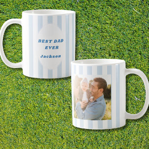 Mug Rayé Rétro Meilleur Papa Photo Personnalisé