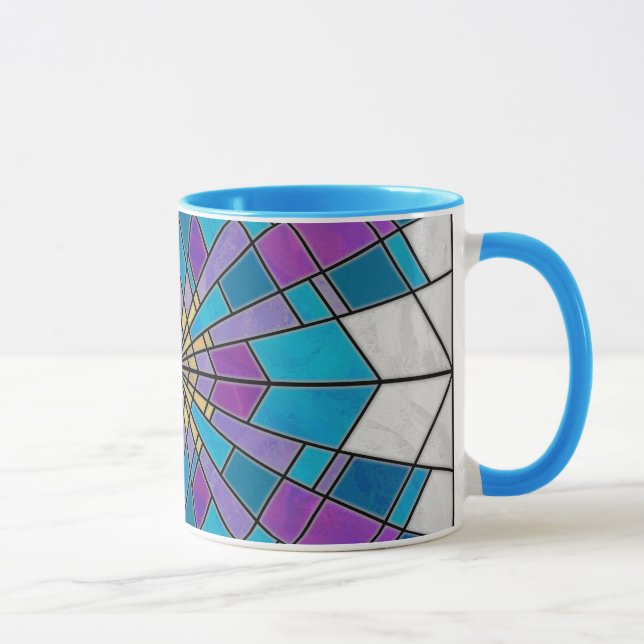 Mug Rayon en verre de teint bleu et violet (Droite)