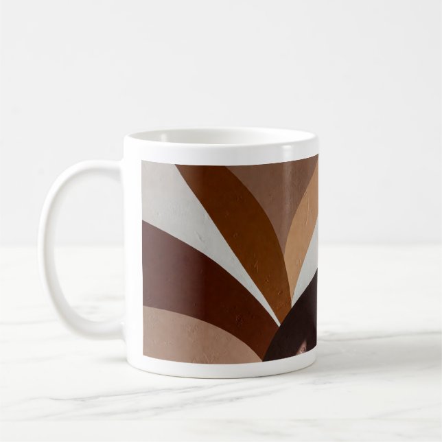 Mug Rayonnement Tons Terre – Peinture Murale Abstraite (Gauche)