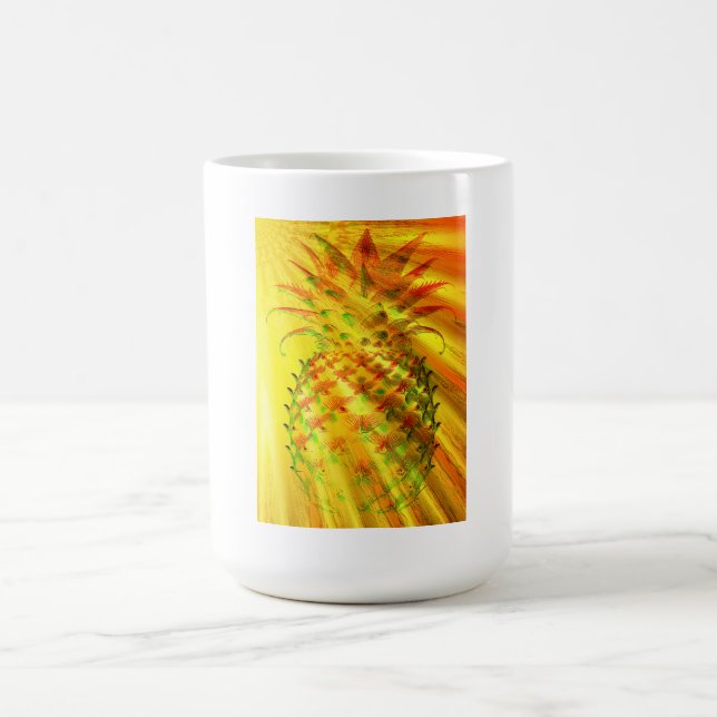 Mug Rayons Dorés Traversant Un Gros Ananas  (Centre)