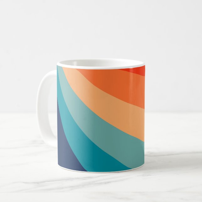 Mug Rayons solaires rétro colorés (Devant gauche)