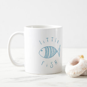Mug Rayure Bleue Nautique Petit Poisson
