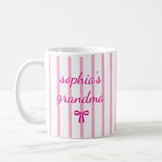 Mug Rayure Coquette Personnalisée Grand-mère