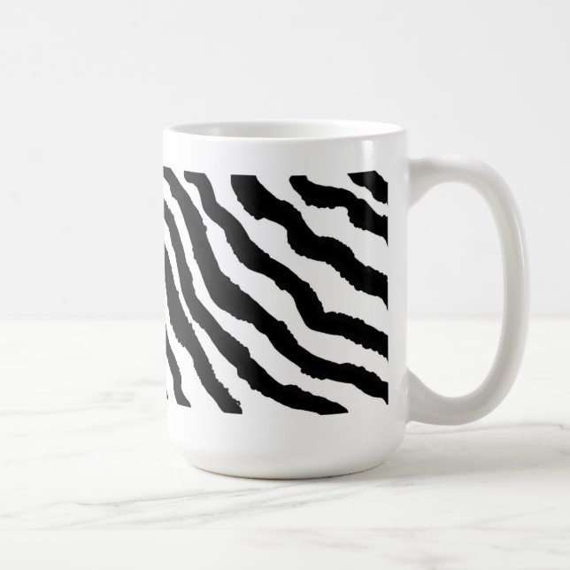 Mug Rayure de zèbre noir et blanc (Droite)