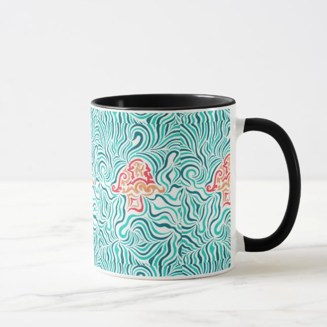 Mug Rayure et champignon verts de zèbre (Droite)