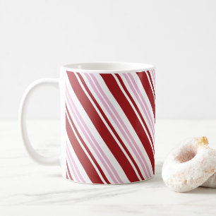 Mug Rayure rouge et rose de menthe poivrée