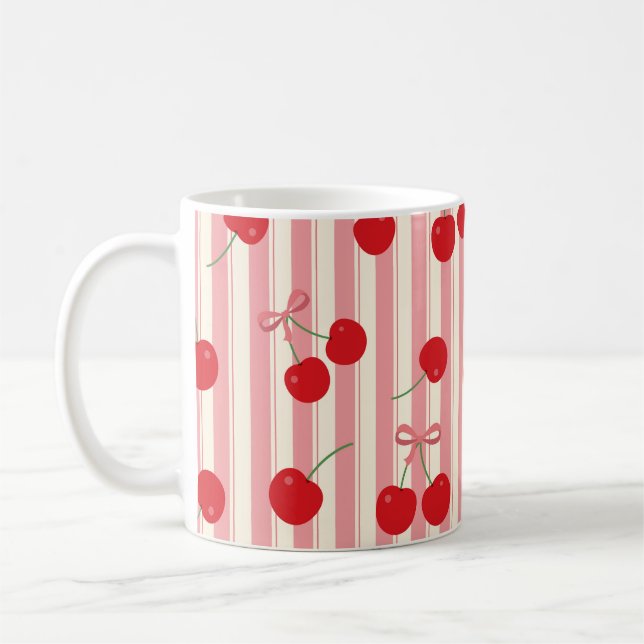 Mug Rayure Ruban Cerise (Gauche)