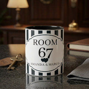 Mug Rayure verticale noire et blanche moderne personna