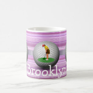 Mug Rayures Balle de Golf Golfeur
