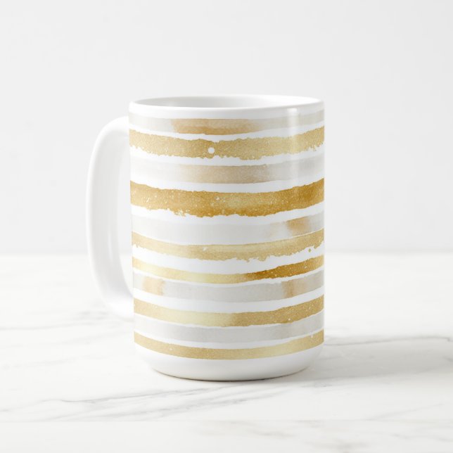 Mug Rayures blanches dorées  (Devant gauche)