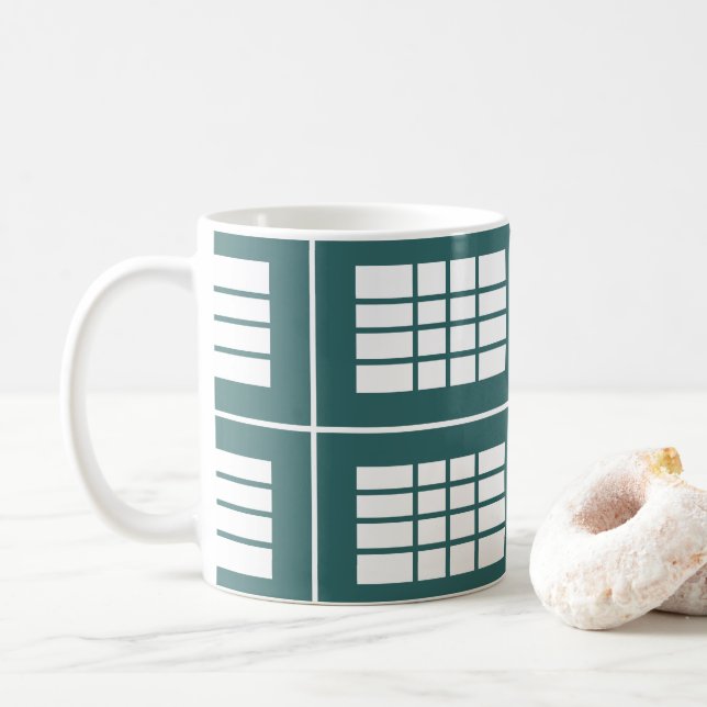 Mug Rayures blanches sarcelle  (Avec donut)