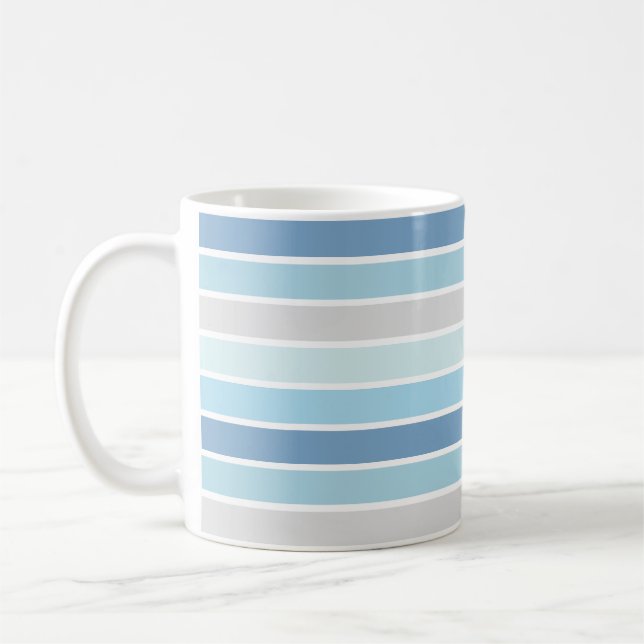 Mug Rayures Bleues Clair Obscur (Gauche)
