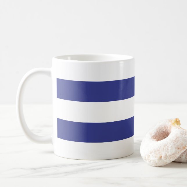 Mug Rayures bleues et blanches (Avec donut)