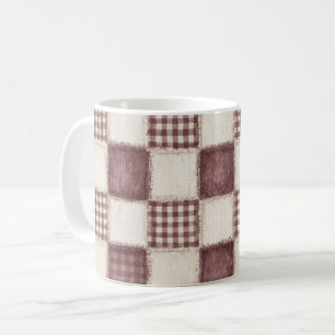 Mug Rayures Carreaux Crème Bourgogne