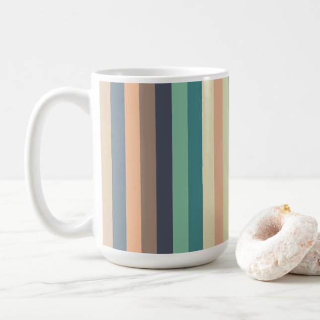 Mug Rayures Colorées Tendances  (Avec donut)