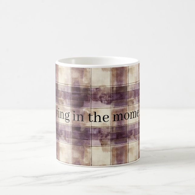 Mug Rayures Crème Beige Violet (Centre)