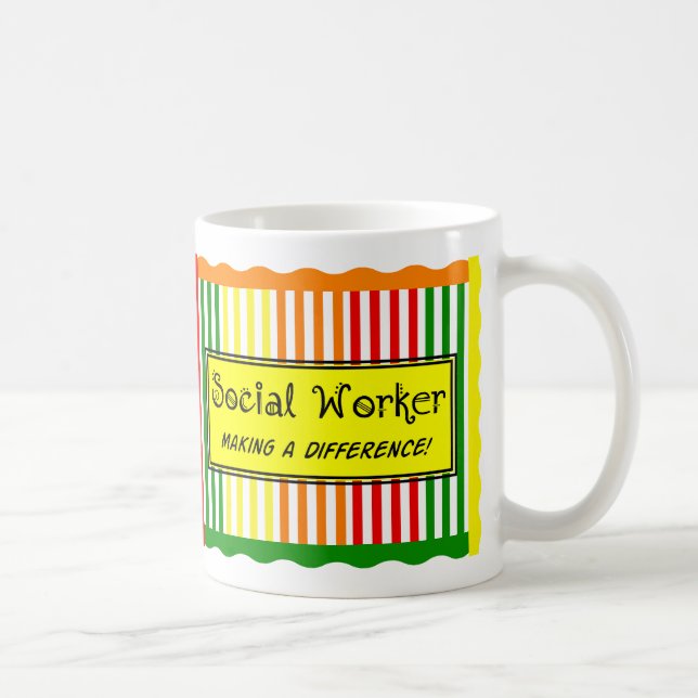 Mug Rayures d'agrume d'assistant social (Droite)