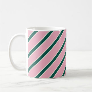 Mug Rayures de bonbon rose et vert