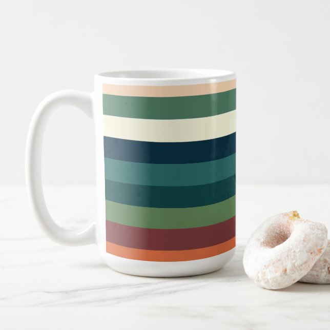 Mug Rayures de couleur  (Avec donut)