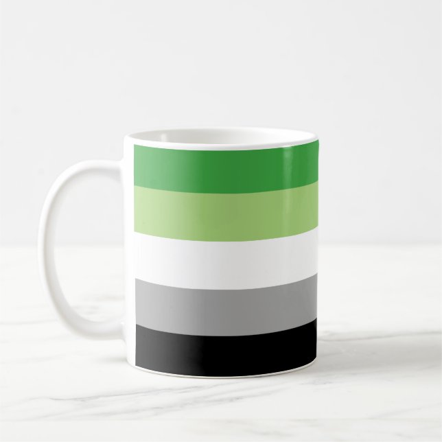 Mug Rayures de fierté aromantique (Gauche)