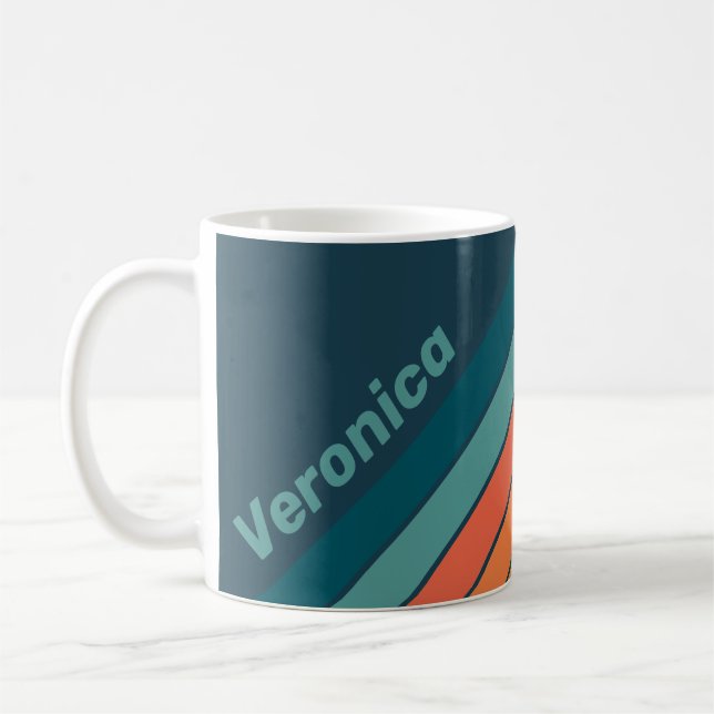 Mug Rayures de lever de soleil de cactus de désert ave (Gauche)