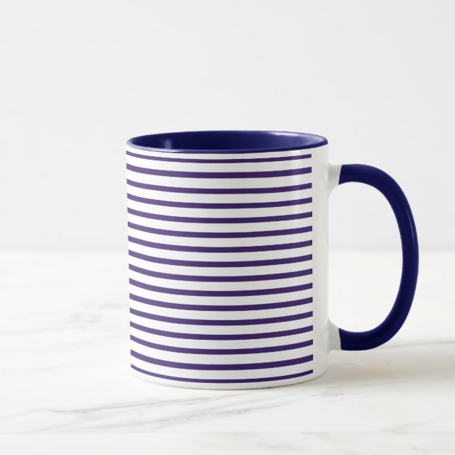 Mug Rayures de marin - bleu marine et blanc (Droite)