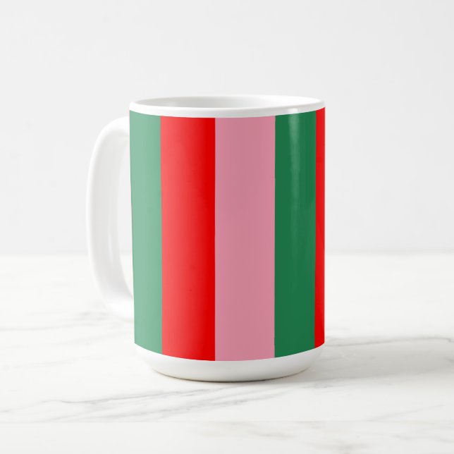 Mug Rayures de Noël contemporaines  (Devant gauche)