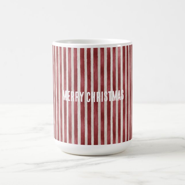 Mug Rayures de Noël crème rouge (Centre)