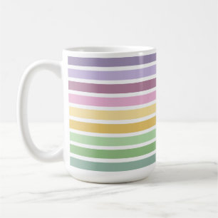 MUG RAYURES DE PÂQUES JAUNE VERT ROSE VIOLET