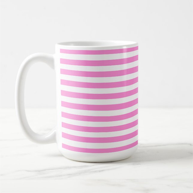 MUG RAYURES DE PÂQUES ROSE ET BLANC (Gauche)