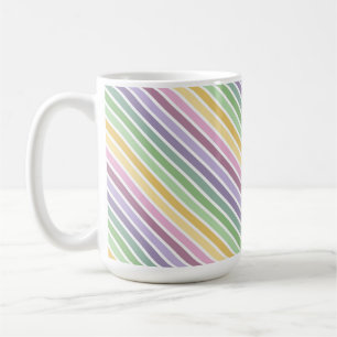 MUG RAYURES DE PÂQUES VIOLET ROSE VERT JAUNE