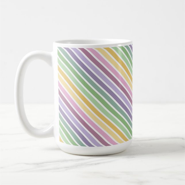MUG RAYURES DE PÂQUES VIOLET ROSE VERT JAUNE (Gauche)