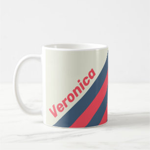 Mug Rayures de Retro Yacht Club avec nom