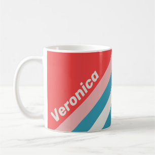 Mug Rayures de rouge à lèvres vintage avec nom