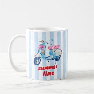 Mug Rayures de scooter d'été rétro Dopamine