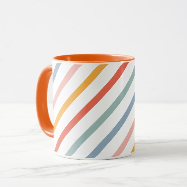 Mug Rayures diagonales en bonbons mignons (Devant gauche)