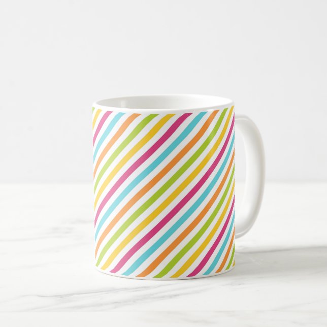 Mug Rayures diagonales en couleurs vives (Devant droit)